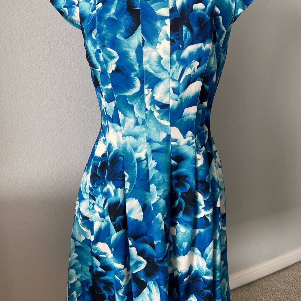Calvin Klein Floral Blue Dress